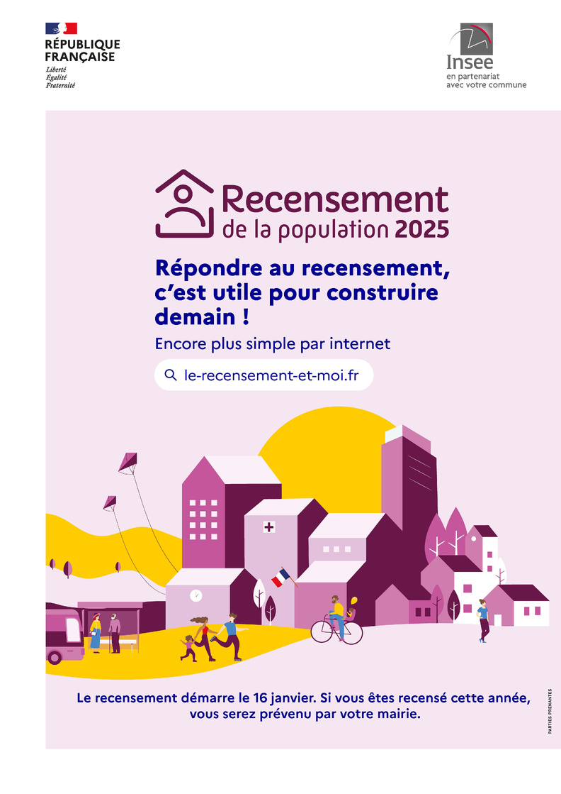 La commune de Lumiu réalise le recensement de sa population à compter du 16 Janvier 2025.