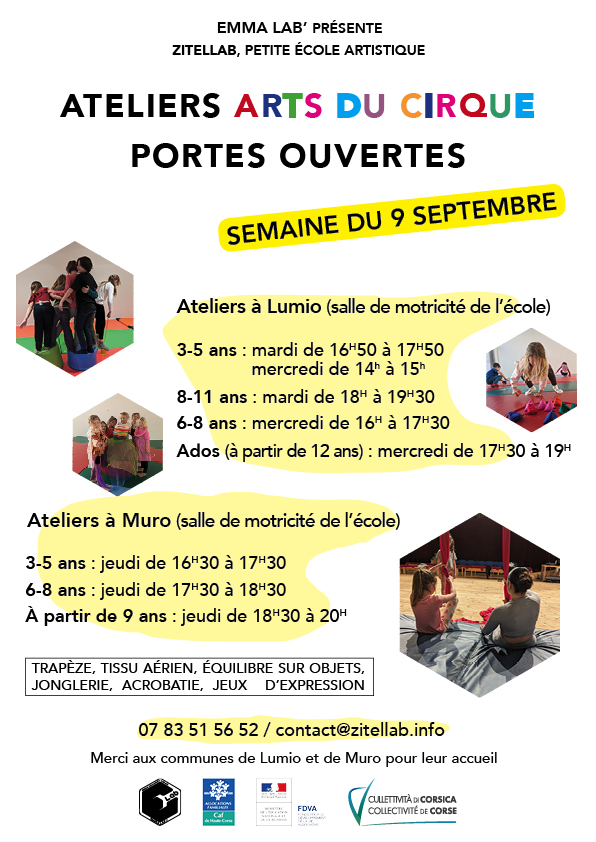 Association EMMA LAB’ : activités des Arts du Cirque