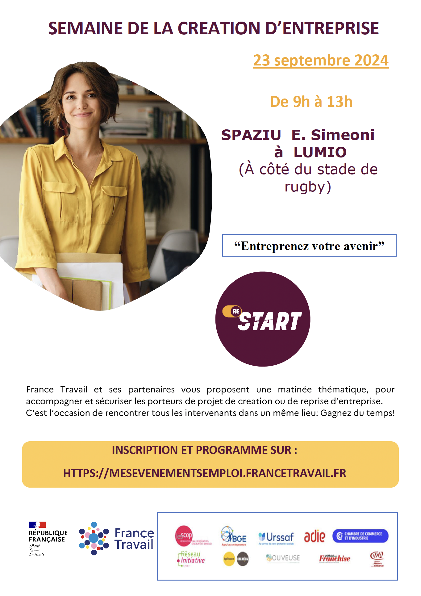 SEMAINE DE LA CREATION D’ENTREPRISE - 23 septembre à LUMIO